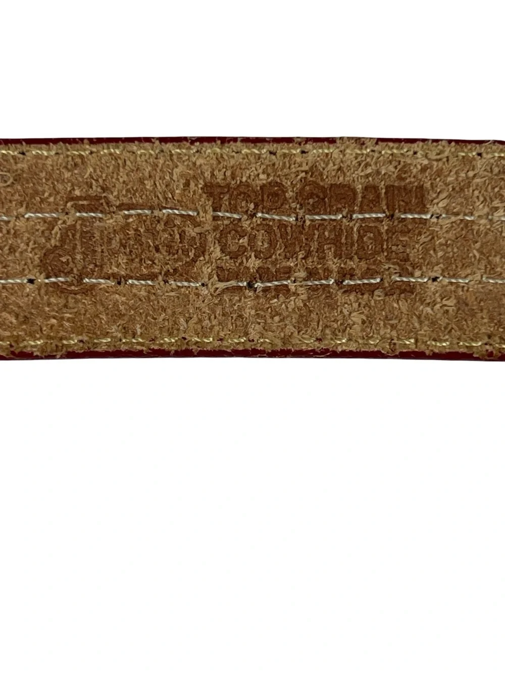 Justin Vintage Red Leather Beaded Belt Multicolor Seed Bead Western Boho Size 28